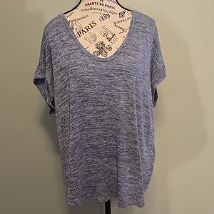 V-Neck Tee With Rolled Sleeves